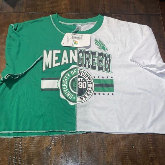 University Of North Texas Mean Green Crop Shirt Size M NWT - Picture 1 of 8